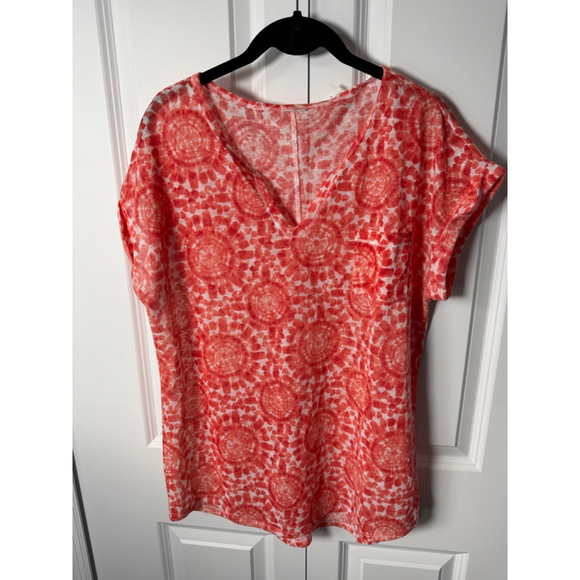 Unbranded Tops - Short Sleeve Tee in Orange and White